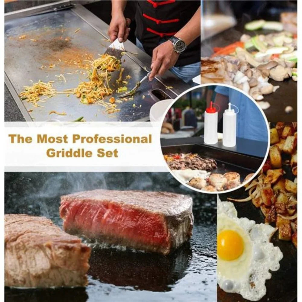 8pcs Professional Griddle Accessories Kit - Heavy Duty Stainless